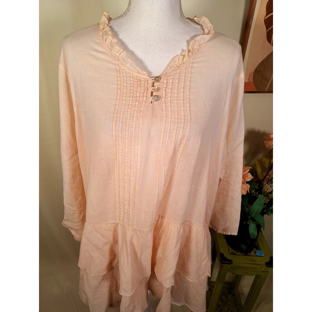 JP and Mattie Women's Tunic Top Light Pink Large - Picture 2 of 7